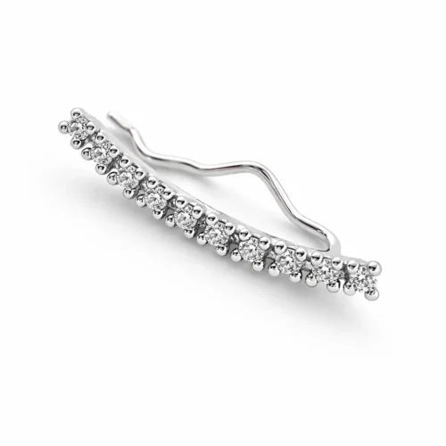 Cercei din aur alb 14k cu zirconia — Luvand Jewelry