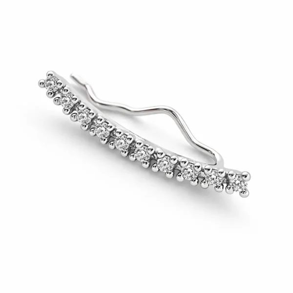 Cercei din aur alb 14k cu zirconia — Luvand Jewelry