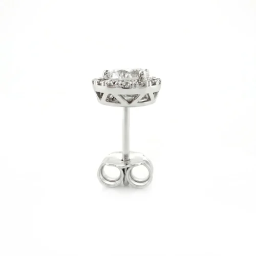 Cercei Luvand din aur alb studs cu zirconia (1)