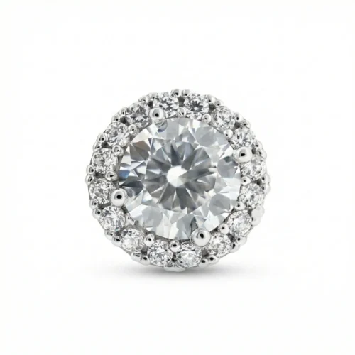 Cercei studs din aur alb 14k cu zirconia — Luvand Jewelry