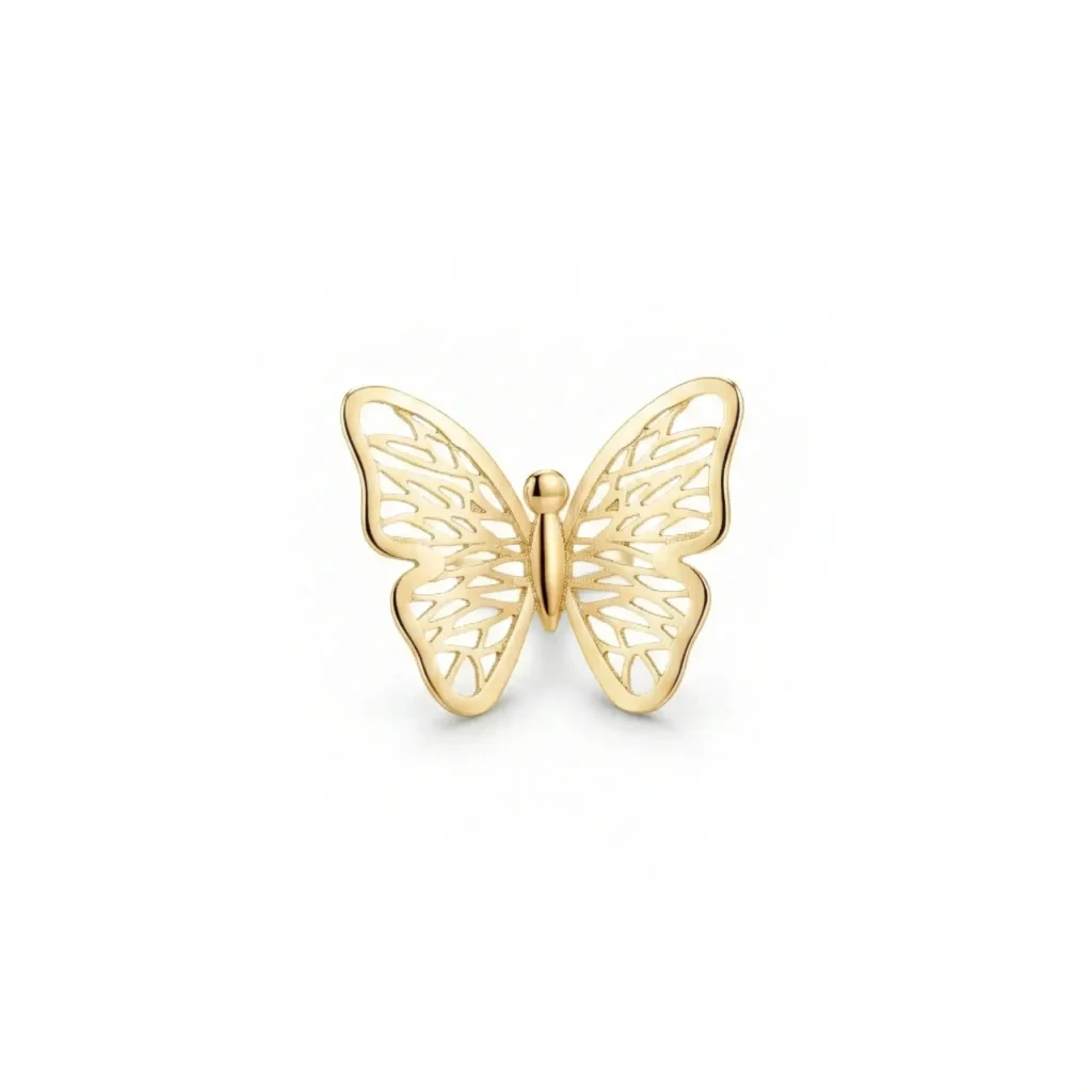Cercei fluturași din aur galben 14k — Luvand Jewelry