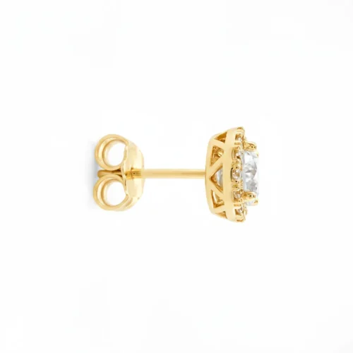Cercei Luvand din aur galben studs cu zirconia (1)