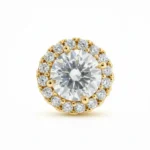Cercei studs din aur galben 14k cu zirconia — Luvand Jewelry