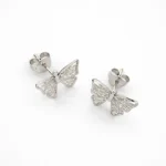 Cercei Luvand din aur alb fluturasi
