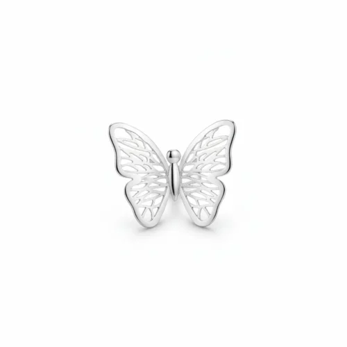 Cercei fluturași din aur alb 14k — Luvand Jewelry
