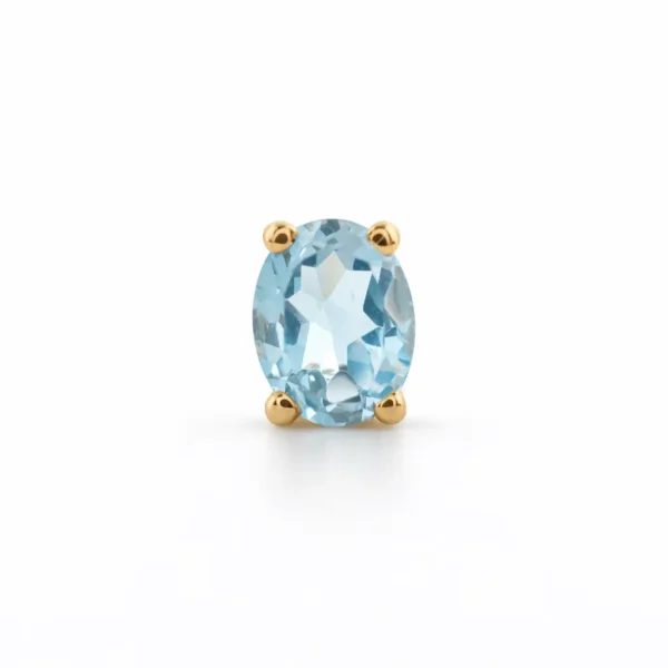 Cercei din aur galben 14k cu piatră albastră — Luvand Jewelry