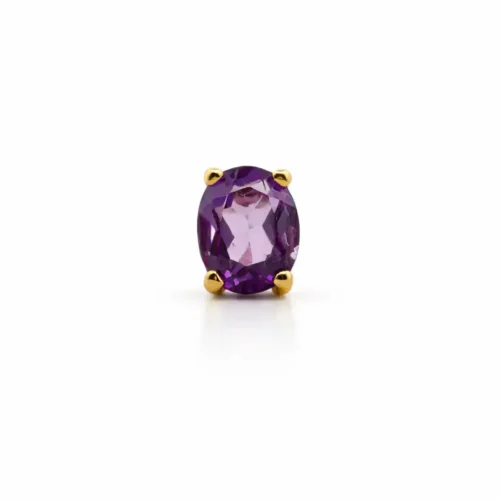Cercei din aur galben 14k cu piatră mov — Luvand Jewelry