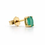 Cercei din aur galben cu piatra naturala verde