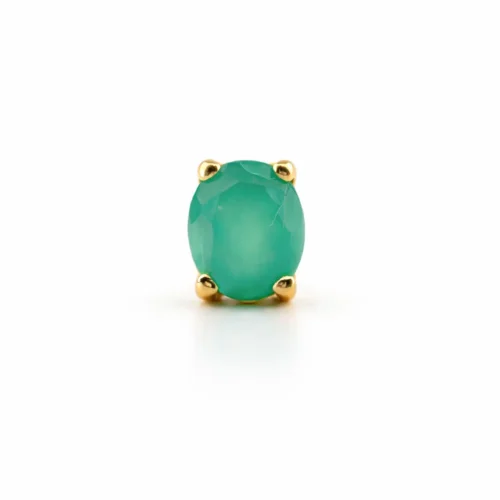 Cercei din aur galben 14k cu piatră verde Jade — Luvand Jewelry