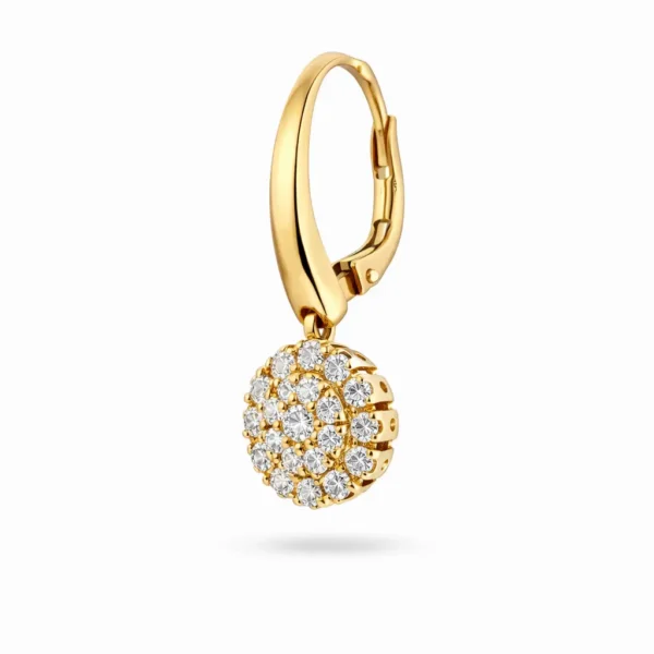 Cercei din aur galben 14k cu zirconia — Luvand Jewelry