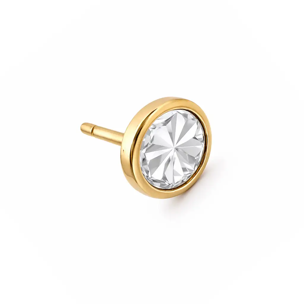 Cercei disc din aur galben 14k — Luvand Jewelry