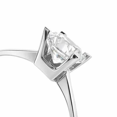 Inel din aur alb 14k cu zirconia — Luvand Jewelry