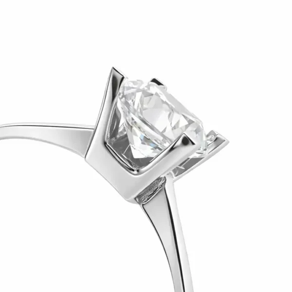 Inel din aur alb 14k cu zirconia — Luvand Jewelry