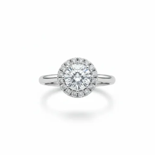 Inel din aur alb 14k cu zirconia — Luvand Jewelry