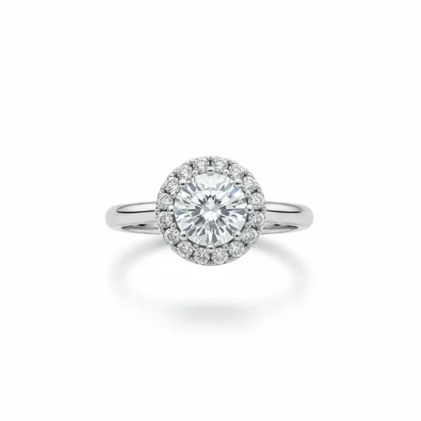 Inel din aur alb 14k cu zirconia — Luvand Jewelry