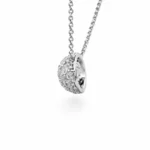 Lant cu pandantiv din aur alb cu pietre (3)