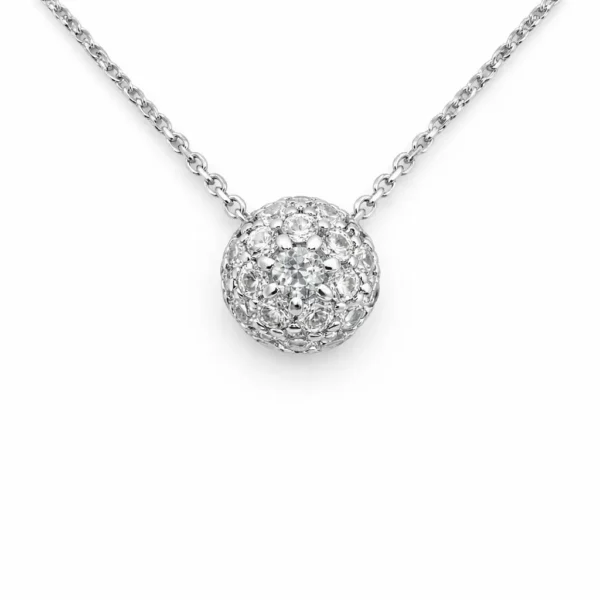 Lănțișor cu pandantiv din aur alb 14k cu pietre naturale — Luvand Jewelry