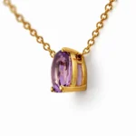 Lant cu pandantiv din aur galben cu amethyst violet (1)