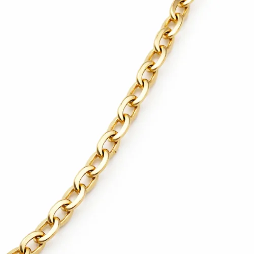 Lant cu pandantiv rotund din aur galben cu zirconii (1)