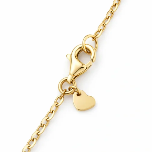 Lant cu pandantiv rotund din aur galben cu zirconii (1)