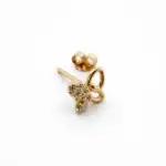 Luvand Cercei fluturasi din aur galben 14k cu zirconiu 1