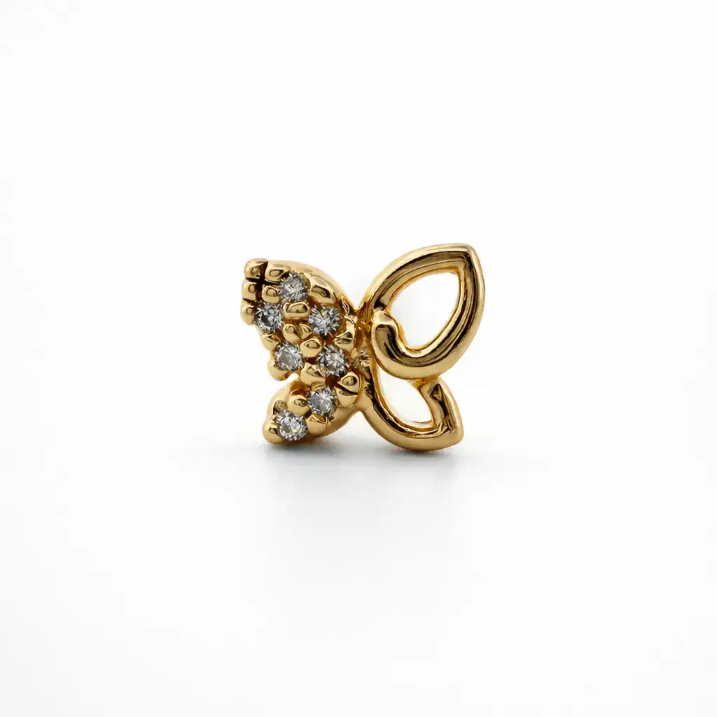 Luvand Cercei fluturasi din aur galben 14k cu zirconiu 1
