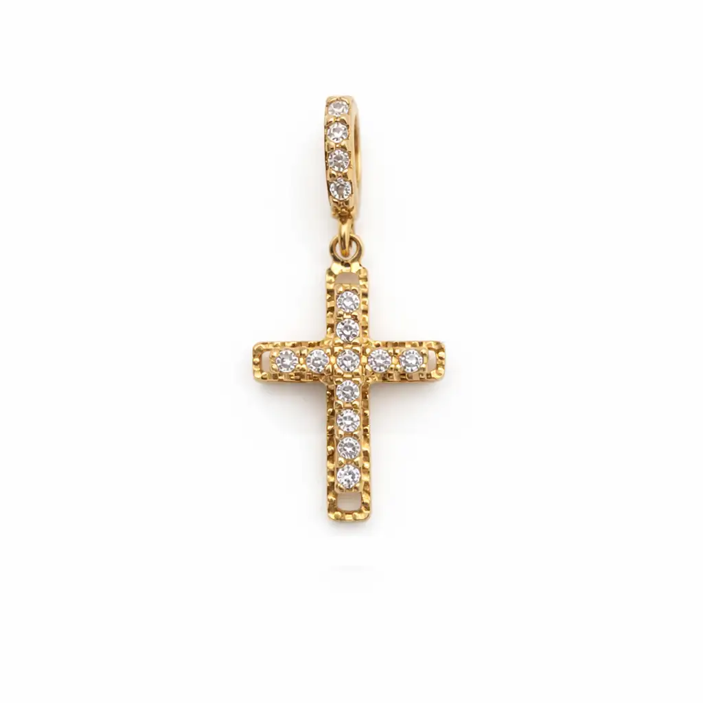 Pandantiv cruce aur galben Luvand (1)