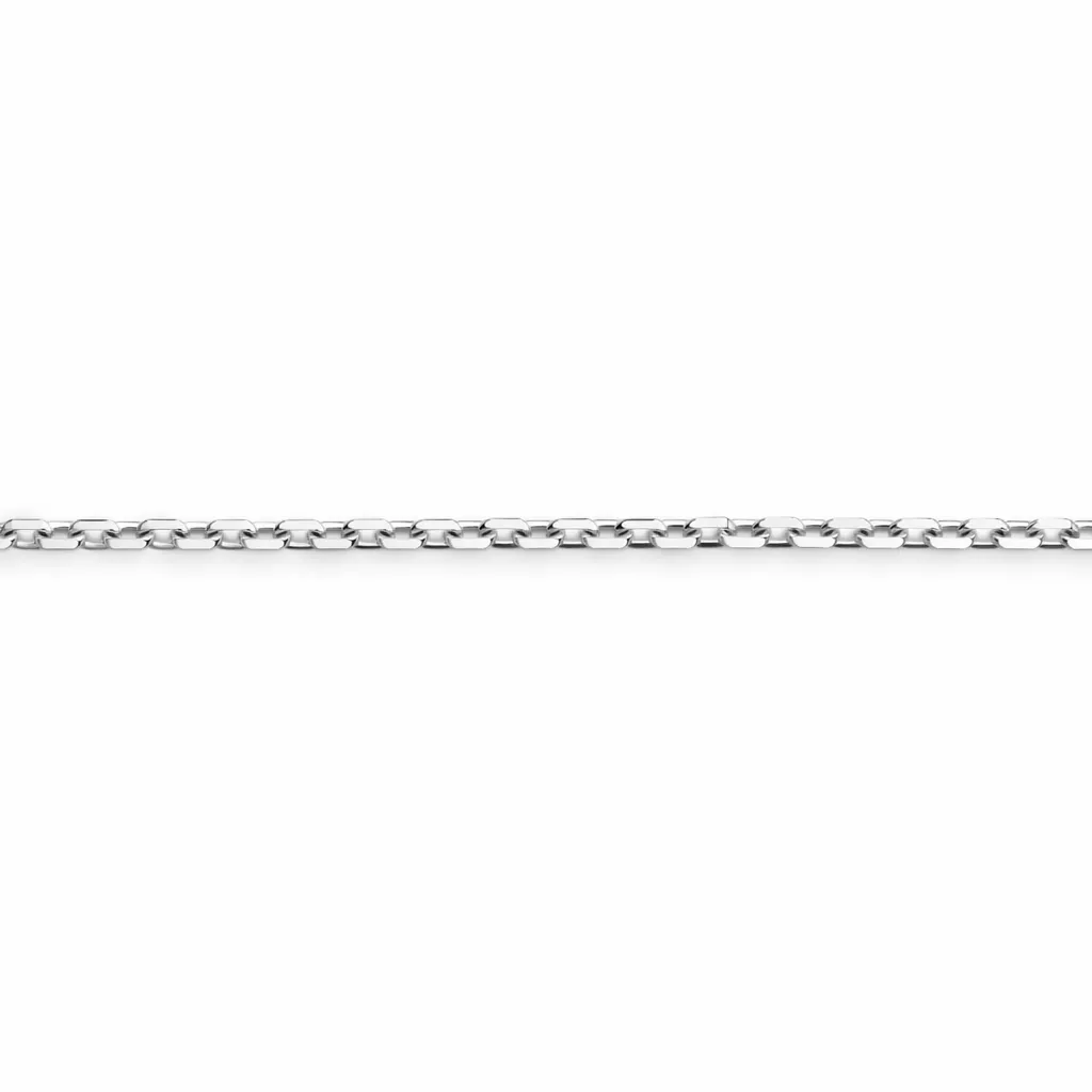 Lant Luvand cu pandantiv rotund din aur alb cu zirconii (1)